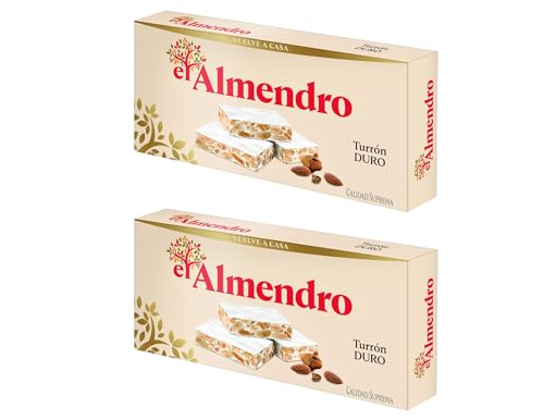 El Almendro, Turrón Duro de Almendra, Turrón Sin Gluten, Turrón Tradicional con Miel y Almendras Seleccionadas, Receta Tradicional, 250 g