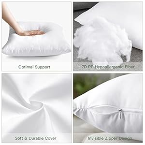 OTOSTAR Throw Pillow Insert, 16 x 16 Square Cushion Inner Soft Fluffy Plump Stuffer Cushion Pad White Decorative Pillow Insert OTOSTAR Throw Pillow Insert 16 x 16 Square Cushion Inner Soft Fluffy Plump Stuffer Cushion Pad White Decorative Pillow Insert
