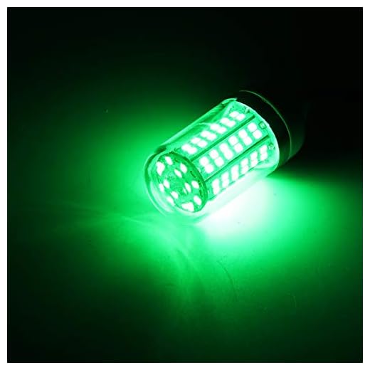 RTNLIT 12V 15W LED Fishing Light, Green Underwater 108 LEDs Fish Finder Lamp, Submersible Night Fishing Lure Bait Finder Attracts Crappie/Prawns/Squid/Krill, IP68 with 5M Power Cord and Battery Clip