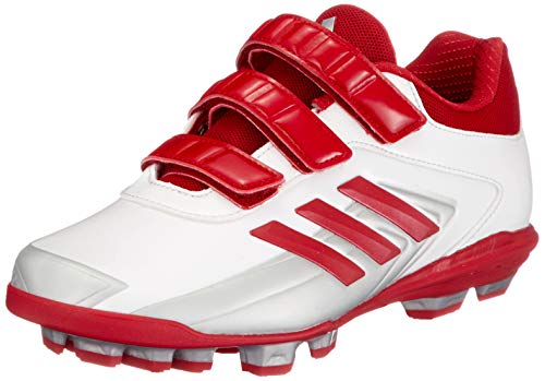 野球スパイク ジュニア アディゼロ スタビル ポイント ロー AC 男の子 女の子 19~24.5cm EPC51 クリスタルホワイト/パワーレッド/シルバーメタリック 21.0 cm