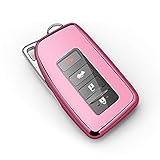 Tukellen for Lexus Key Fob Cover Premium Soft TPU Full Protection Key Shell Key Case Compatible with Lexus ES is GS NX LS RX RC 300h 350 200t 250 300 F 450h 460 600h Smart Keyless Fob Remote Key-Pink