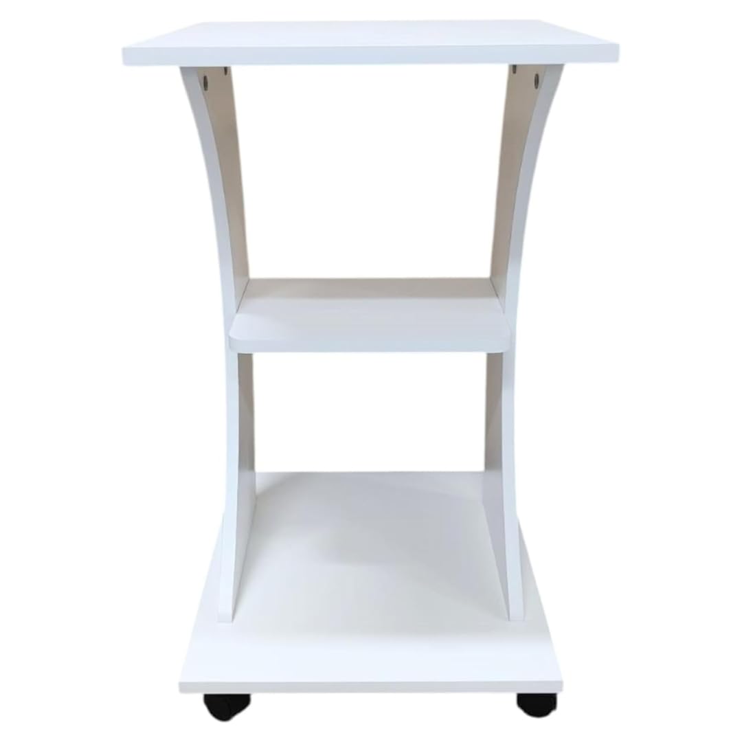 Italy Green Life - Carrello Curvo con Ruote Multiuso in Legno a 3 Ripiani - Mobiletto Salvaspazio 45x45x80 cm - Carrello Estetista - Tavolino con Rotelle Silenziose - Made in Italy