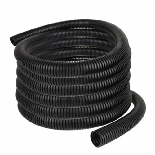 Flexible Corrugated Tube, Plastic Pond Hose, 30M Flexible Conduit Corrugated Electric Wiring Tubing Pipe for Protecting Electrical Cables, Black, 13Mm OD(3/8 inch)