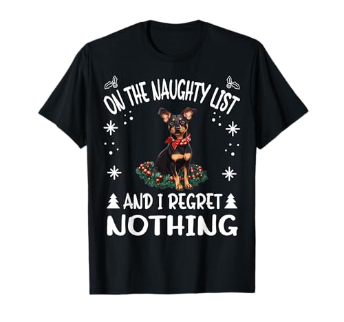 Lindo perro Manchester Terrier Navidad en la lista traviesa Camiseta