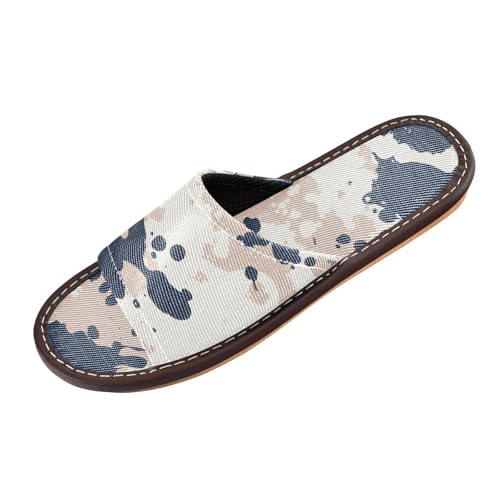 GuoChe Camouflage Dark Blue Spa Shower Slippers Indoor and Outdoor Washable Cute Slip-on Home Shoes for