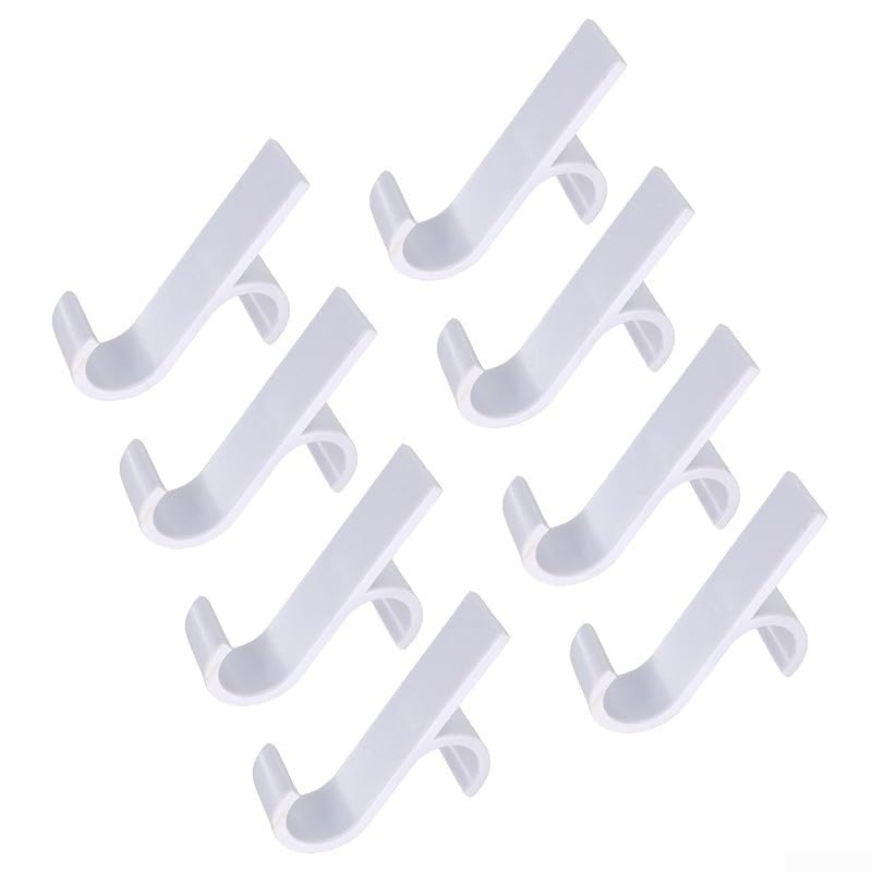 Hosrivae Paquete de 8 ganchos de radiador de plástico para toallas y lavandería, compatibles con la mayoría de tendederos eléctricos con estructura moderna para baño (blanco)