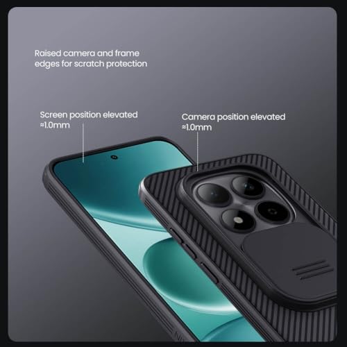 Image of CamShield Pro Back Cover Case for Xiaomi Redmi Note 15 Pro 5G, Slide Camera Lens Protection, Shockproof Hard PC + TPU Slim Anti-Fingerprint Scratch Resistant Mobile Phone Cover (Black)
