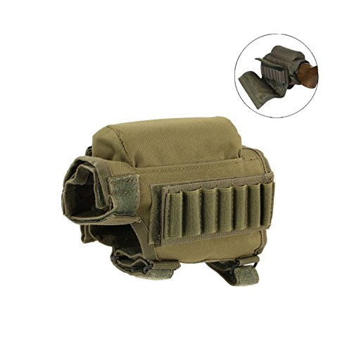 Wsobue Rifle Buttstock, Hunting Shooting Tactical Cheek Rest Pad Ammo Pouch with 7 Shells Holder - Thumbnail 5