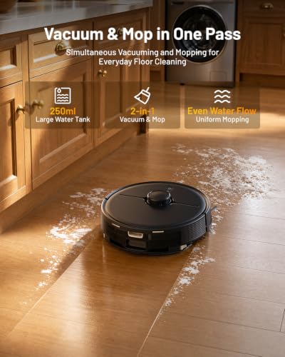 Azomabox Robot Vacuum and Mop, 8000Pa Robot Vacuum with Self Empty Station, LiDAR Navigation, Multi-Level Mapping, App & Alexa Control, Robotic Vacuum Cleaner for Pet Hair (Black) - image 5