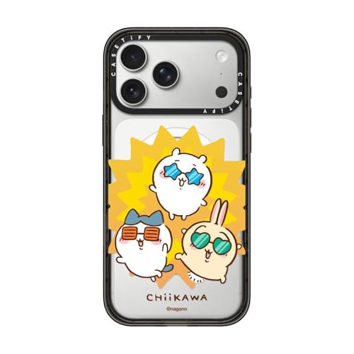 CASETiFY �C���p�N�g iPhone 17 Pro Max �P�[�X [MagSafe�Ή�/���^ �y��/�ϏՌ�/Chiikawa Co-Lab] - �N���A �u���b�N - Chiikawa Sunshine Case