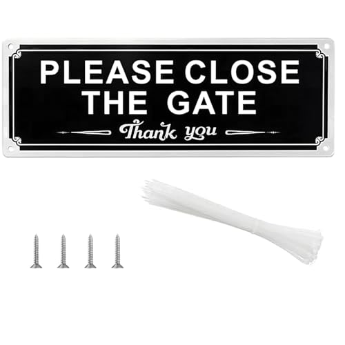1 Pc Please Close the Gate Sign Metal Sign with 3 Installation Methods for Fence Yard Wall