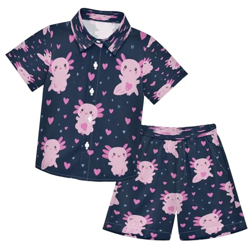 Image of Boccsty Red Strawberry Boy Summer Shorts Sets Hawaiian Toddler Boys T-Shirt & Pants 2 Pcs 3T-10T