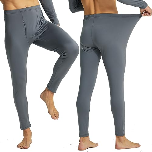 Image of LANBAOSI Mens Thermal Underwear Pants Long Johns Bottoms Thermal Leggings for Men Base Layer Men Weather Fleece Lined 2 Pack