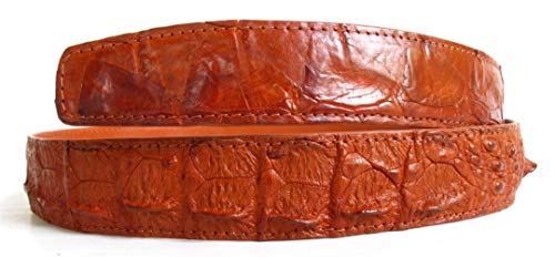 Genuine Real Backbone Crocodile Skin Leather Men Golden Tan Belt 48"4