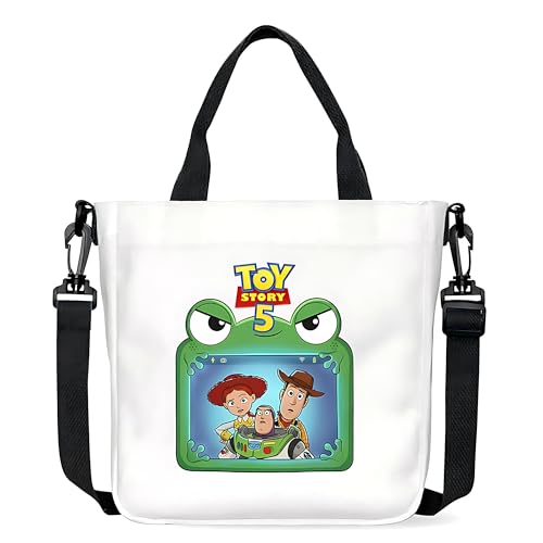 For Toy Movie Story 5 Tote Bag for Women Cartoon Canvas Tote Handbags Cute Crossbody Bags With Detachable Strap (A)