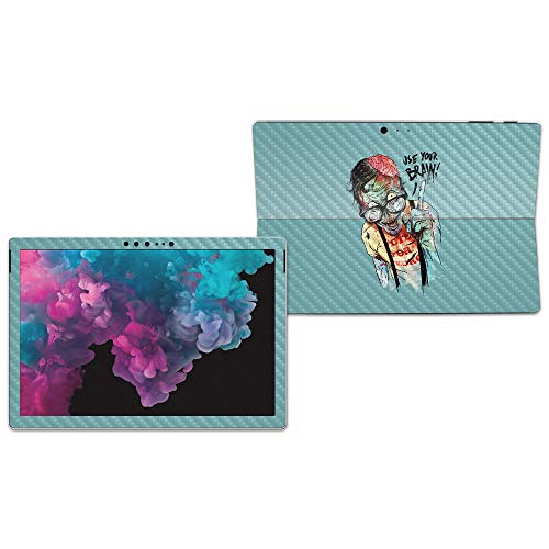 Image of MightySkins Carbon Fiber Skin for Microsoft Surface Pro 6 - Use Your Brain | Protective, Durable Textured Carbon Fiber Finish | Easy to Apply, Remove, and Change Styles | Made in The USA