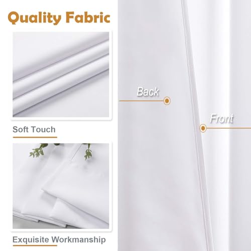 Image of Aiyufeng Pure White Curtains 36 Inches Long 2 Panels, Room Darkening Half Window Rod Pocket Privacy Short Curtains, Thermal Insulated Curtain Tiers for Kitchen Bathroom Shades, W40 x L36 Inch