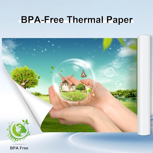 Image of Phomemo M832D Touchscreen Printers & 2 Rolls of Thermal Printer Paper 8.5 x 11 Inch, Wireless Thermal Inkless Printer Compatible with iOS, Android, PC