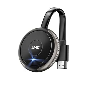 AIMIBO 4K Wireless Display Adapter – Real Plug & Play, 2.4G & 5G HDMI Wireless Dongle for iOS Android Windows MacOS Phone Tablet Laptop to HDTV Monitor Projector, Support Airplay DLNA Miracast Grey