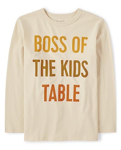 Image of The Children's Place Boys All Holidays Long Sleeve Graphic T-Shirts Thanksgiving Boss Small
