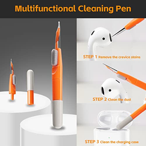 Alyvisun 11 in 1 Laptop Cleaning Kit, Multifunctional Keyboard Cleaner Brush with Keycap Puller for Tablet, Phones, PC, Orange - Image 4