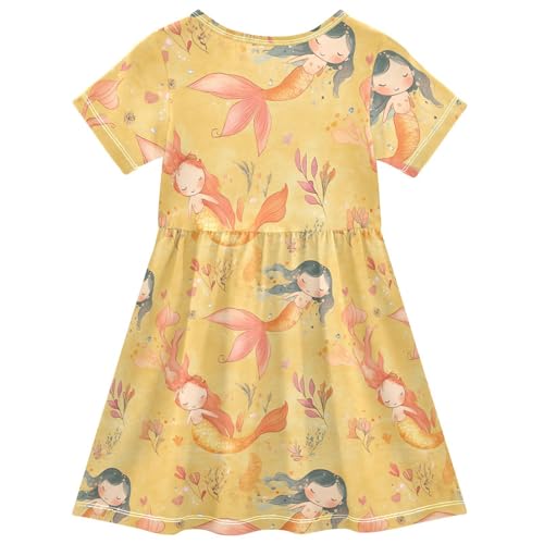 Girls Casual Dresses Short Sleeve Ruffle Hem Party Dress for Baby Girls'2