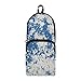sanluoli White Blue Mottled Retro Nylon 3 Compartments Pencil Bag For Teens Large Capacity Pencil Case For College Stationery Bag for Kids College 1600ml