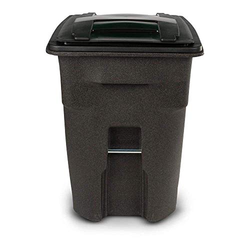 Toter caneca de basura con ruedas 96 Gal Brownstone miniatura 3
