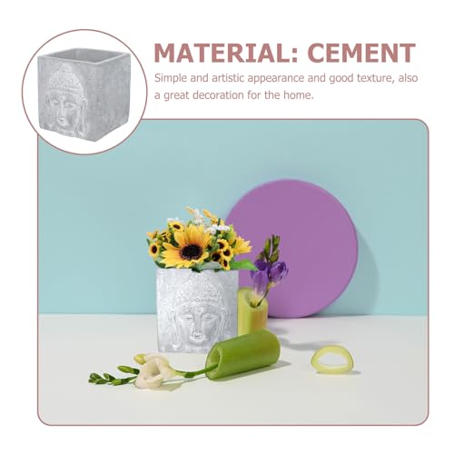 Pot de fleurs Bouddha en ciment, cadeau idéal déco maison - 7