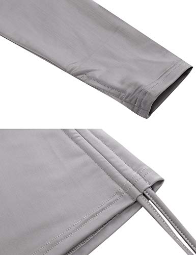 Sykooria Women's Half Zip Pullover Running Jacket Long Sleeve Running Tops Athletic Workout Jacket with Thumb Holes (Grey,M)