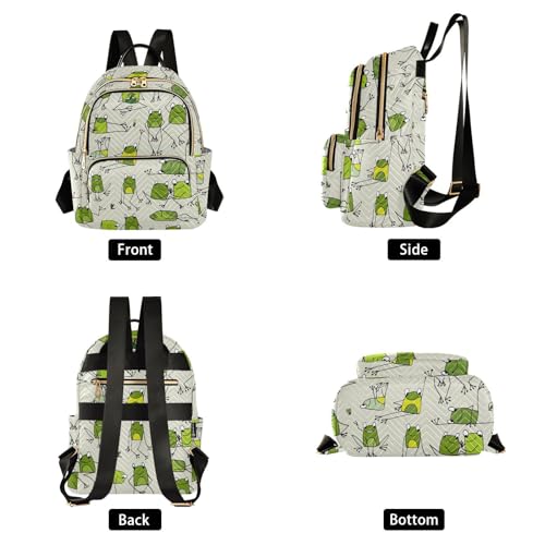 Image of Frog Quilted Backpack Purse for Women Fashion Small Backpack M | Shoulder Bag Travel Casual Daypack