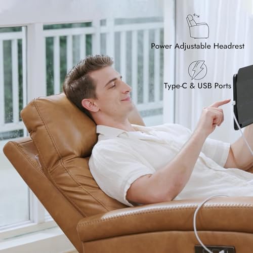 Sillón eléctrico plegable cuero con puerto USB miniatura 6