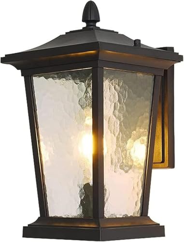 Lámpara de pared para exteriores cuadrada de aluminio fundido a presión, moderna lámpara de pared para jardín, acabado negro, E27, lámpara de pared para jardín, decoración moderna