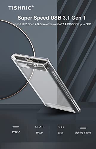 capa transparente para hd externo, caixa para disco rígido ssd, usb 3.0, estojo para hdd/compartimen