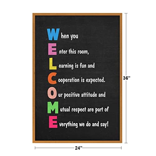 Image of Classroom Decorations Elementary Sign Welcome Teacher Motivational Inspirational Rules Supplies School Decor Teaching Learning Cool Wall Art Print Poster 24x36