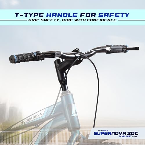 Image of Kidsmate Supernova 20T Fat (20 x 3.0) Tire Cycle for Kids 7-10 Years | Dual Disc Brake Bicycle with Rigid Fork | Wide Tyres, Strong Steel Frame Bike for Kids - Stelios Blue