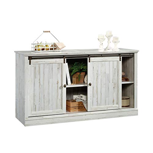 Sauder Barrister Lane Credenza, For Tvs Up To 60", White Plank Finish #TOP5
