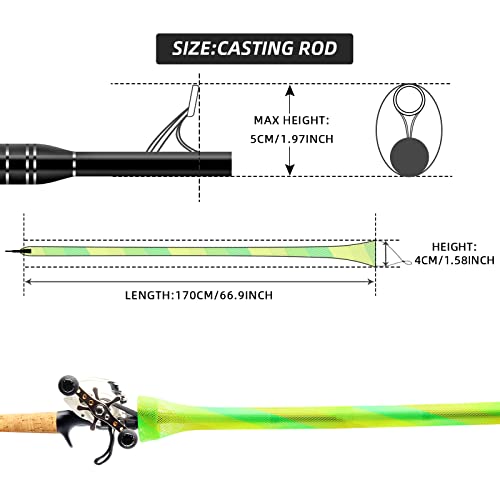 Image of SF Fishing Rod Sock Fishing Rod Sleeve Rod Cover Braided Mesh Rod Protector Pole Gloves Fishing Tools for Spinning Fishing Rod,Casting Rod,Musky Rod, Ice Rod, Fly Rod, Spey Rod