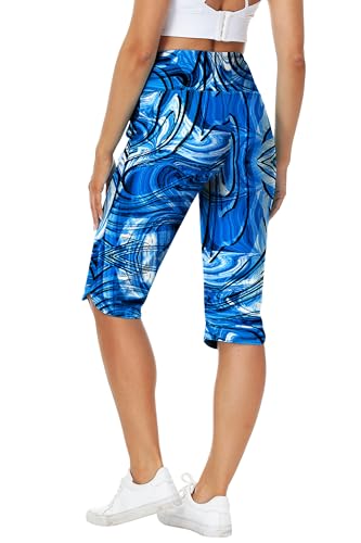 Image of AOBUTE Womens Swim Capris Pant Sun Protection High Waisted Swimming Leggings with Pockets (No Lining)
