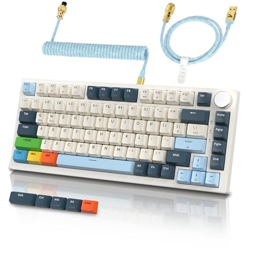 ATTACK SHARK K85 75�����s�b�h�g���K�[�Q�[�~���O�L�[�{�[�h ���C�X�C�b�` �K�X�P�b�g�}�E���g �z�b�g�X���b�v�Ή� �A���`�S�[�X�g PBT�L�[�L���b�v TKL 82�L�[ �m�u�t�� �R�C���P�[�u�� �L��Type-C�ڑ� Windows�AMac