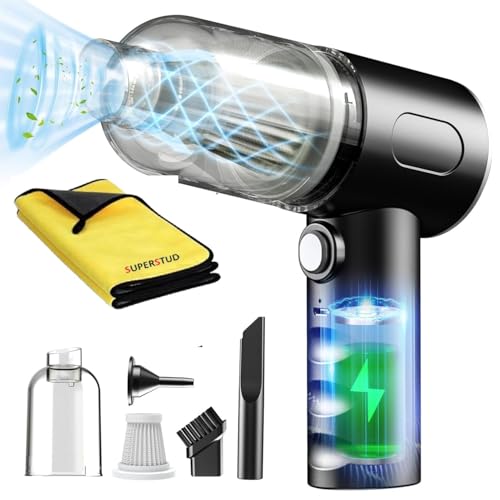 Image of SUPERSTUD 2 Pcs Combo - Car Vacuum Cleaner 3 in 1 (1Pcs) | Microfiber Cleaning Cloths for Car (1-Towel), 40x30 cm