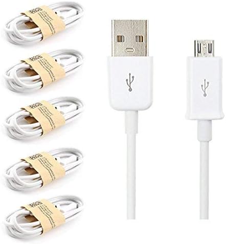 1m 2m 3m Long Micro USB Data Charger Cable Lead for Samsung Galaxy S3 S4 S5 S6 (2Meter, White)