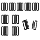SYBL 10PCS Black Plastic Buckles Front Closure Bra Hooks and Clasps 1.2cm 1.5cm Fasteners for Bra Repair Bikini Lingerie Sewing DIY Crafts