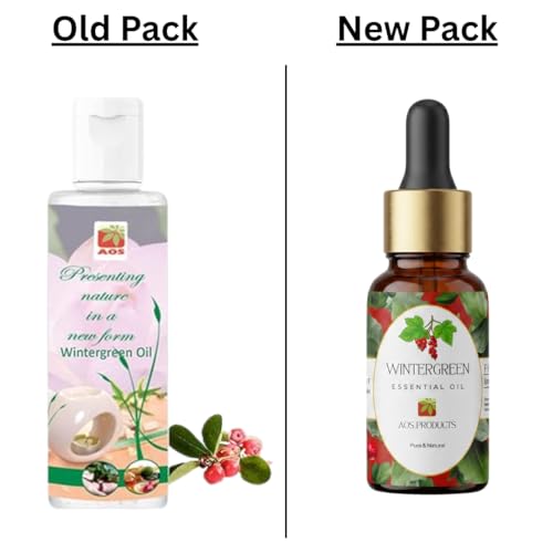 Image of AOS Products Wintergreen Essential Oil 100 ml | 100% Pure & Natural Wintergreen Oil for Aromatherapy, Massage, Diffuser, Skin Care & DIY Blends | Steam Distilled Essential Oil