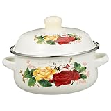 Photo Gallery ciyodo pentola stockpot in smalto con piatto e doppie maniglie casseruola vintage per zuppe e stufati compatibile con gas ed elettrico utensile da cucina resistente e Photo Gallery ciyodo pentola stockpot in smalto con piatto e doppie maniglie casseruola vintage per zuppe e stufati compatibile con gas ed elettrico utensile da cucina resistente e