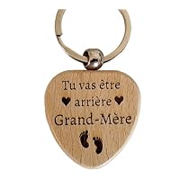 Porte-Clés en Bois Gravé Tu vas être Arrière-Grand-Mère Cadeau Annonce Grossesse Arrière Grand-Mère Création Artisanale Française