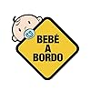 Adhesivo. Pegatina coche Bebé a Bordo 15 x 15 cm. Vinilo fácil aplicación, pegatina coche, camión, furgoneta.
