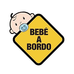 Adhesivo. Pegatina coche Bebé a Bordo 15 x 15 cm. Vinilo fácil aplicación, pegatina coche, camión, furgoneta.