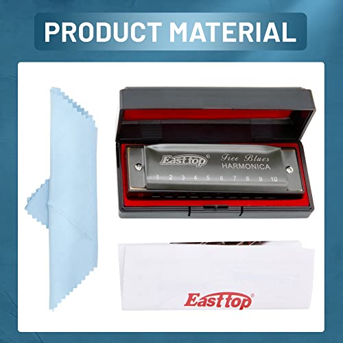 East Top T003-GREY-C Harmonica, Diatonic Blues Deluxe Harmonica Key Of C thumb #4