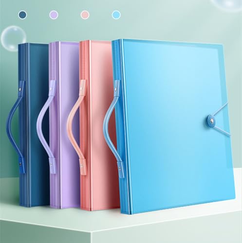 Image of Art Portfolio Folder with Handle and Clear Sleeves 60 Pockets Display 120 Pages Plastic Painting Presentation Storage Book for Artwork Files Document (1, Pink, A3-17 x 13 inch)
